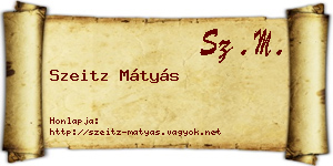 Szeitz Mátyás névjegykártya