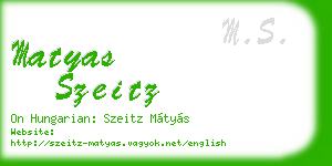 matyas szeitz business card